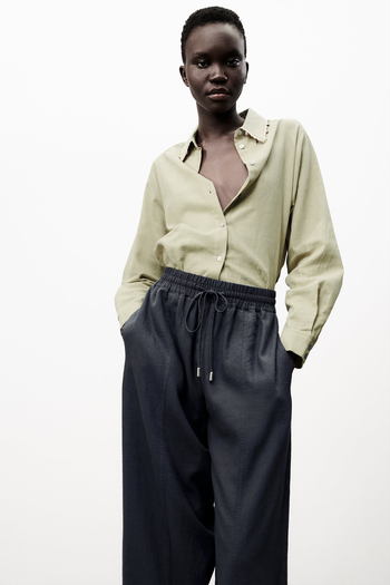 Faded Linen Blend Trousers from Zara