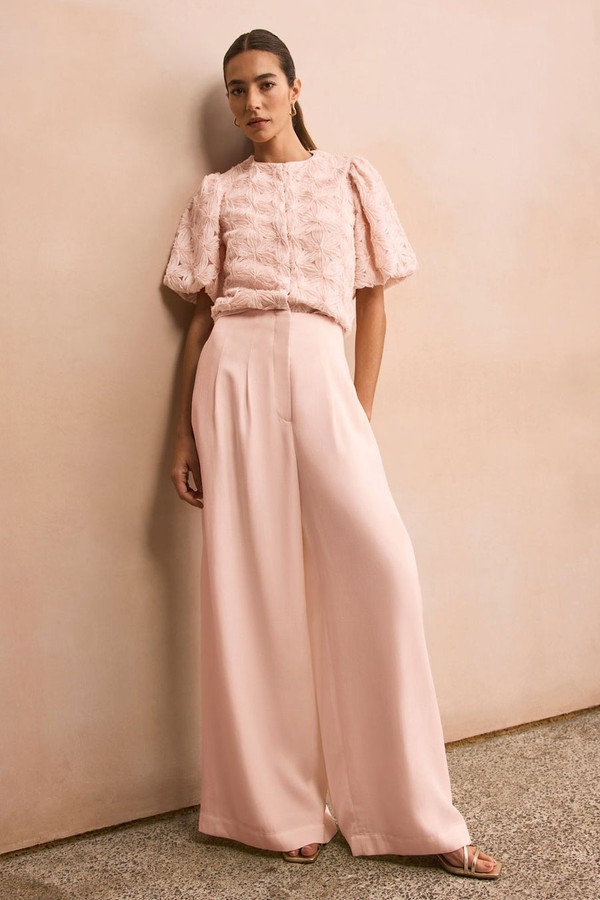 Pleat Detail Wide Leg Trousers from Mint Velvet