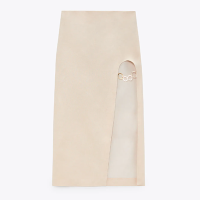 Linen Skirt With Slit  from Zara