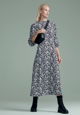 Floral High Neck Midi Tea Dress from M&S