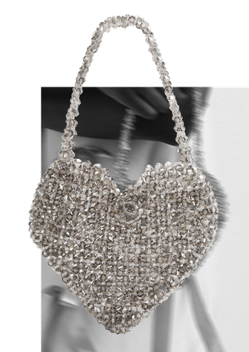 Swan Mini Beaded Heart Top Handle Bag from SISTER JANE