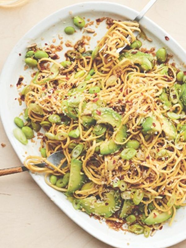 Avocado & Coconut Noodles With Edamame Beans, Lime & Ginger