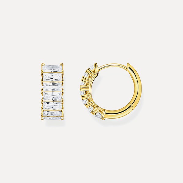 Zirconia Baguette Hoops