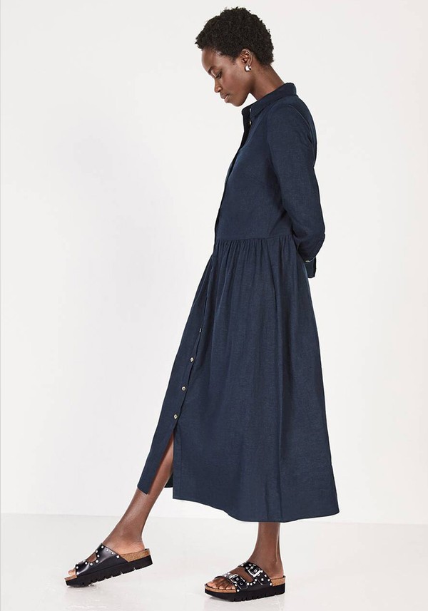 Shani Linen-Blend Midi Dress from Hush