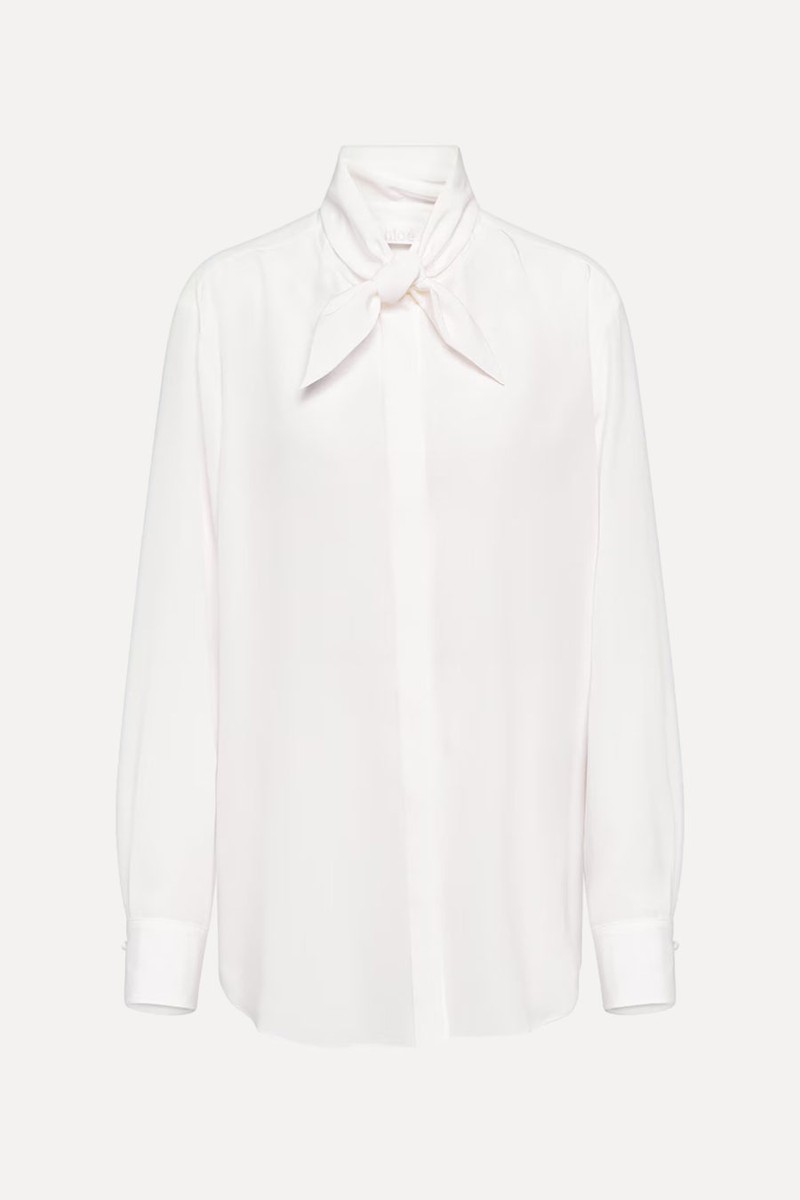 Tie-Neck Silk Shirt from Chloé