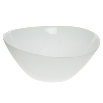 White Ribbed Salad Bowl