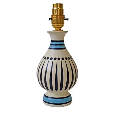 Cream Stripey Vase Lamp