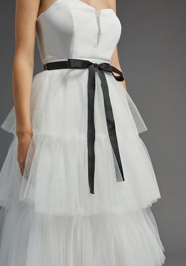 Tulle Layered Maxi Tie Waist Skirt