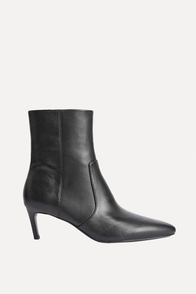 Leather Kitten Heel Pointed Ankle Boots from Marks & Spencer