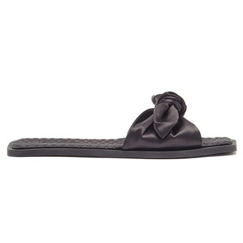 Arielle Knotted Square-Toe Satin Slides