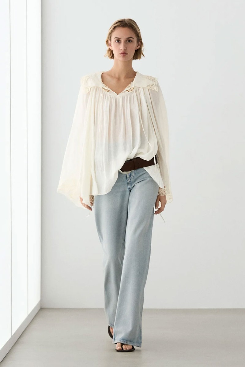 Embroidered Flowing Blouse
