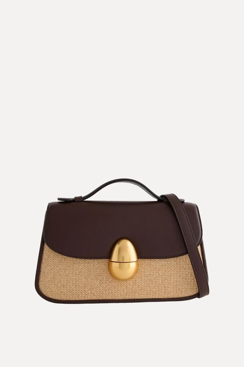 Phoenix 1.0 Leather & Raffia Cross-Body Bag from Neous