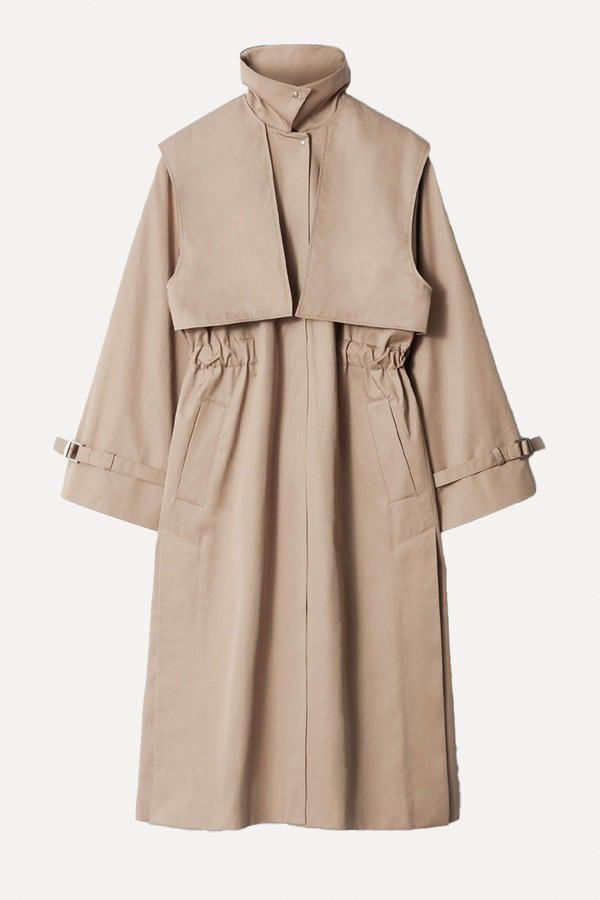 Funnel-Neck Trench Coat