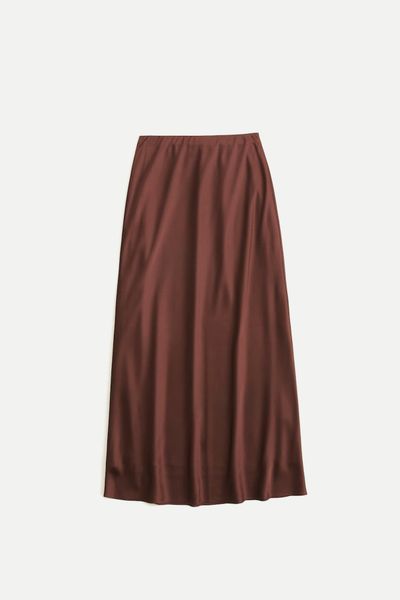 Satin Midi Skirt