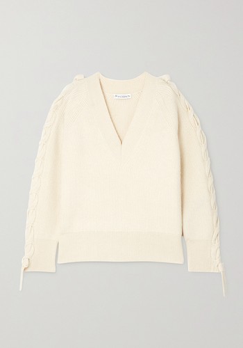 Cable-Knit Ribbed Alpaca And Yak Wool-Blend Sweater from JW Anderson