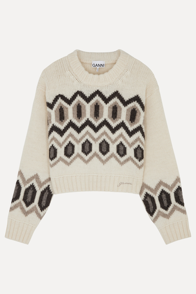 Intarsia Wool Jumper from Ganni