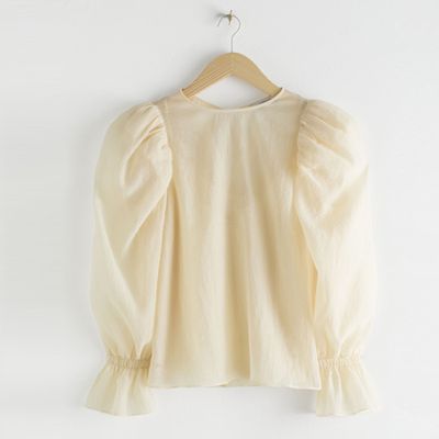 Sheer Puff Sleeve Blouse from & Other Stores