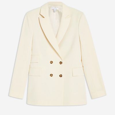 Cream Double Breasted Blazer