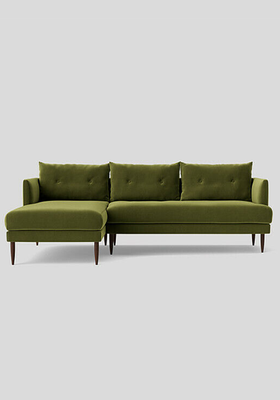 Porto Fern Green Easy Velvet Right Hand Corner Sofa