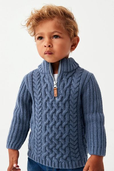 Cable Zip Neck Jumper