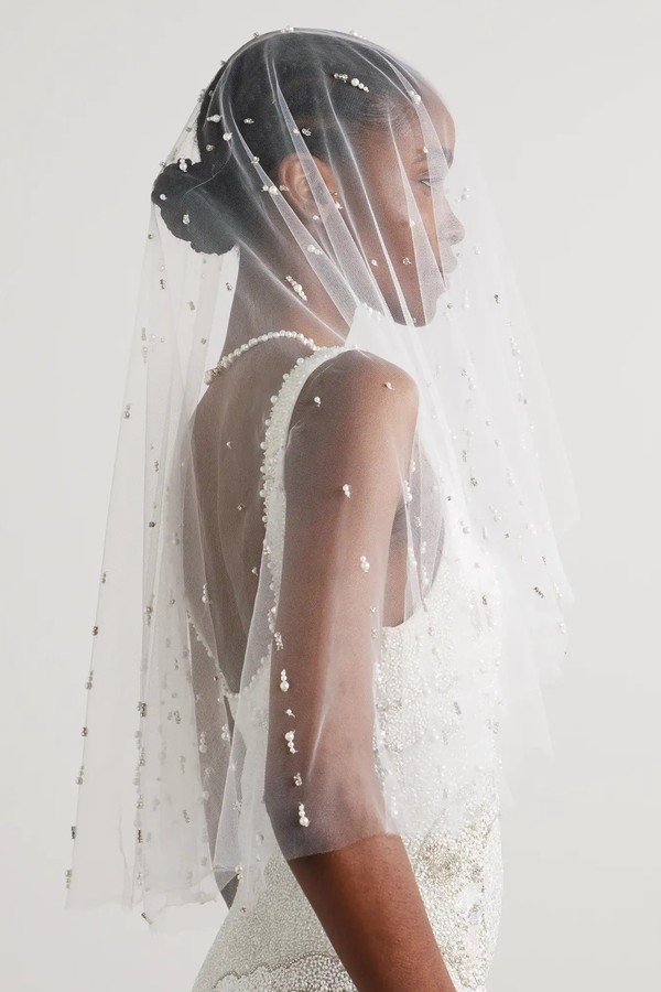 Embellished Tulle Veil from Clio Peppiatt