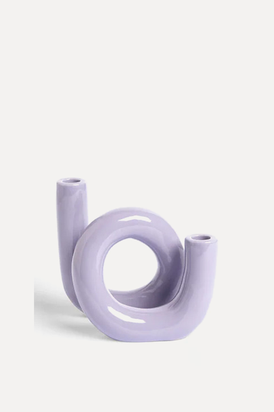 Lilac Purple Twisted Taper Candle Holder from Next