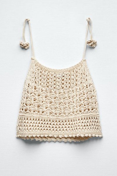 Floral Crochet Knit Top from Zara