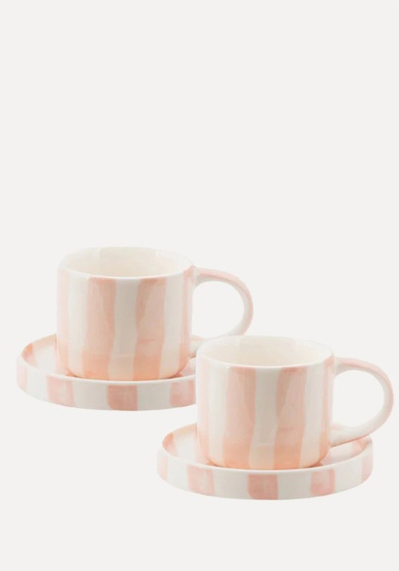 Striped Espresso Mug Set