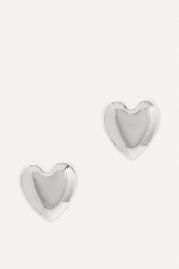 Puffy Heart Small Silver-Tone Earrings from JENNIFER FISHER