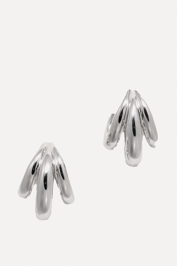 Micro Triple Lilly Silver Hoop Earrings from Jennifer Fisher