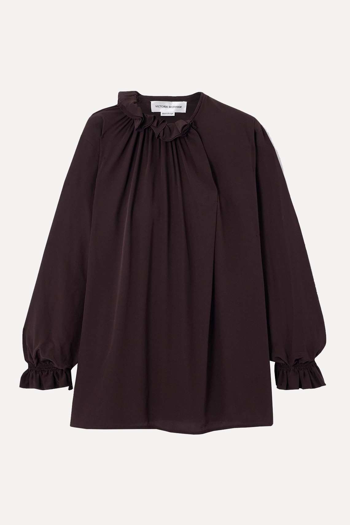 Ruffled Silk Crêpe De Chine Top from Victoria Beckham