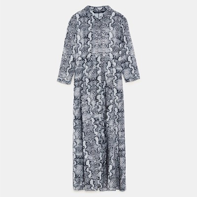 Snakeskin Print Shirt Dress from Zara