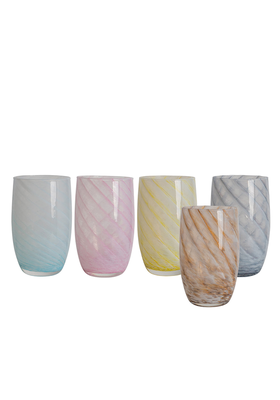 Tall Candy Swirl Hand Blown Italian Glasses from The Edition 94