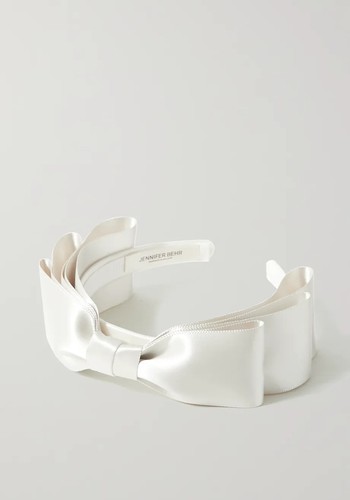 Katya Bow-Embellished Satin Headband from Jennifer Behr