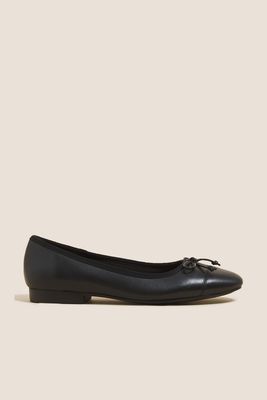 Leather Bow Ballet Pumps from Marks & Spencer