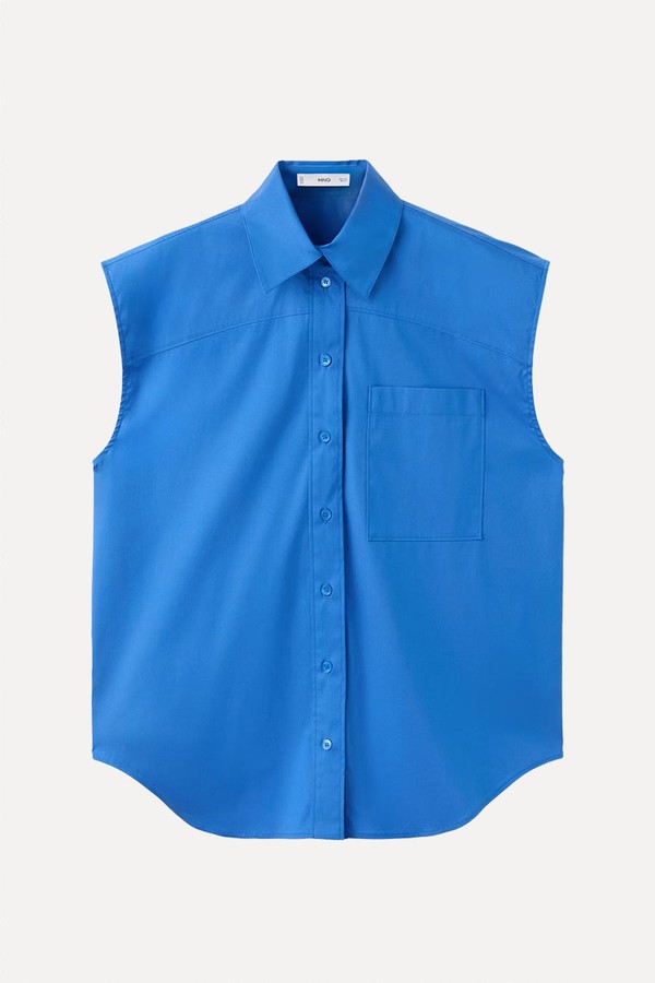 Sleeveless Poplin Shirt  from Mango