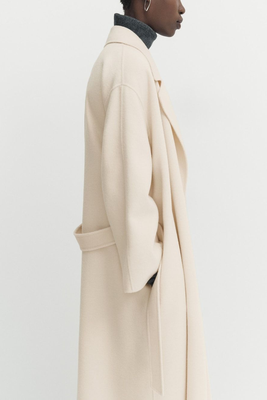Wool Blend Robe Coat With Belt, £369 | Massimo Dutti