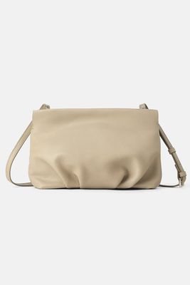 Ruched Leather Crossbody Bag