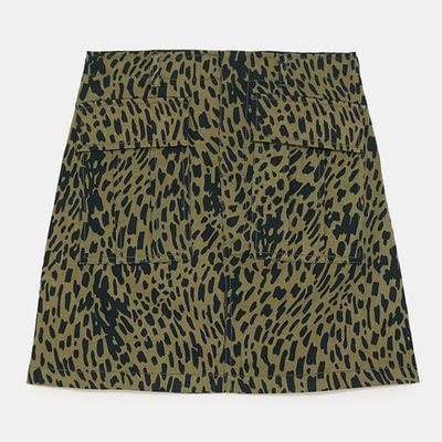 Leopard Print Mini Skirt from Zara