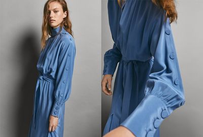 Buttoned 100% Silk Dress, £299