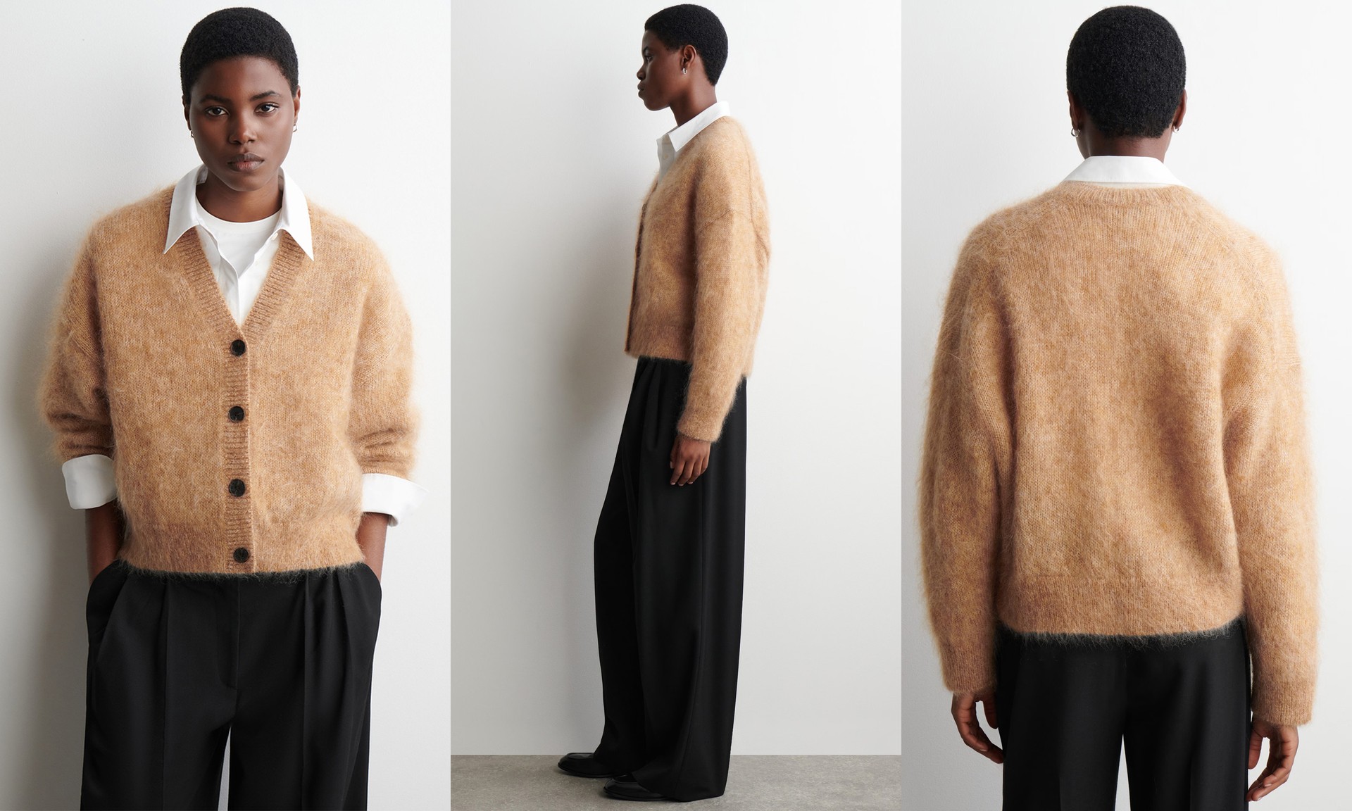 Mohair Wool V-Neck Cardigan from COS