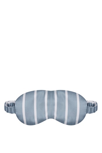 London Dust Blue Stripe Silk Eyemask from Asceno