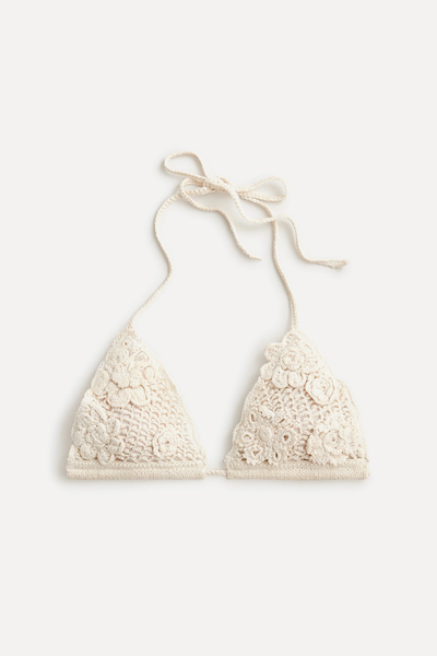 Crochet Bralette With Floral Appliqué from J.Crew