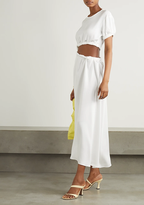 Cutout Gathered Stretch-Faille Maxi Dress from Christopher Esber