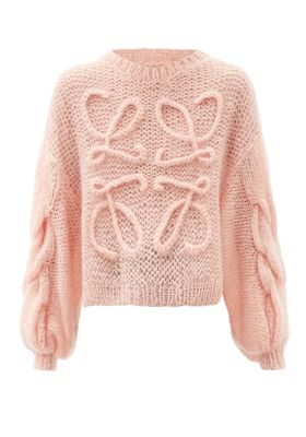 Cabled-Anagram Mohair-Blend Sweater from Loewe