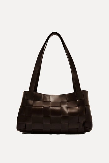 Slim Woven Leather Shoulder Bag from St. Agni