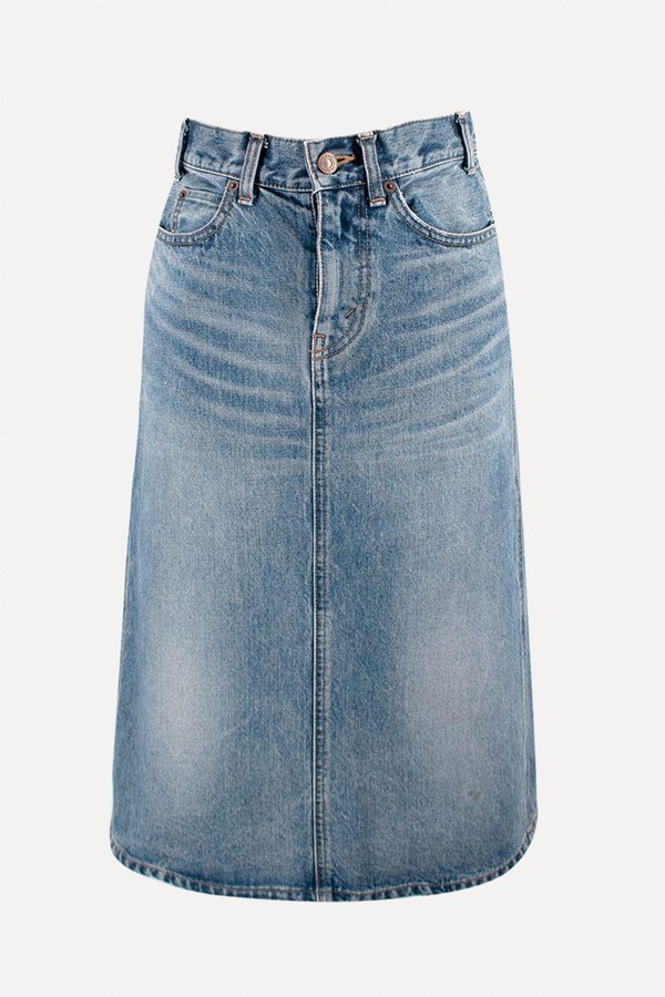 Denim Midi Skirt from Celine