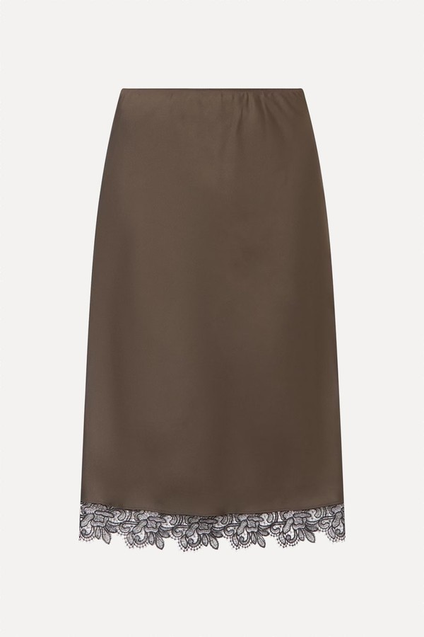 Lace-Trim Silk Skirt from RÓHE