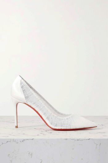 Kate Draperia 85 Glittered Tulle & Satin Pumps from Christian Louboutin