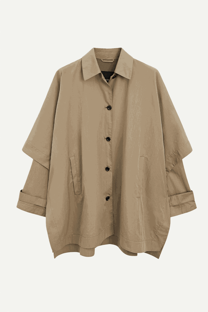 Cape Trench Coat With Long Sleeves from Massimo Dutti